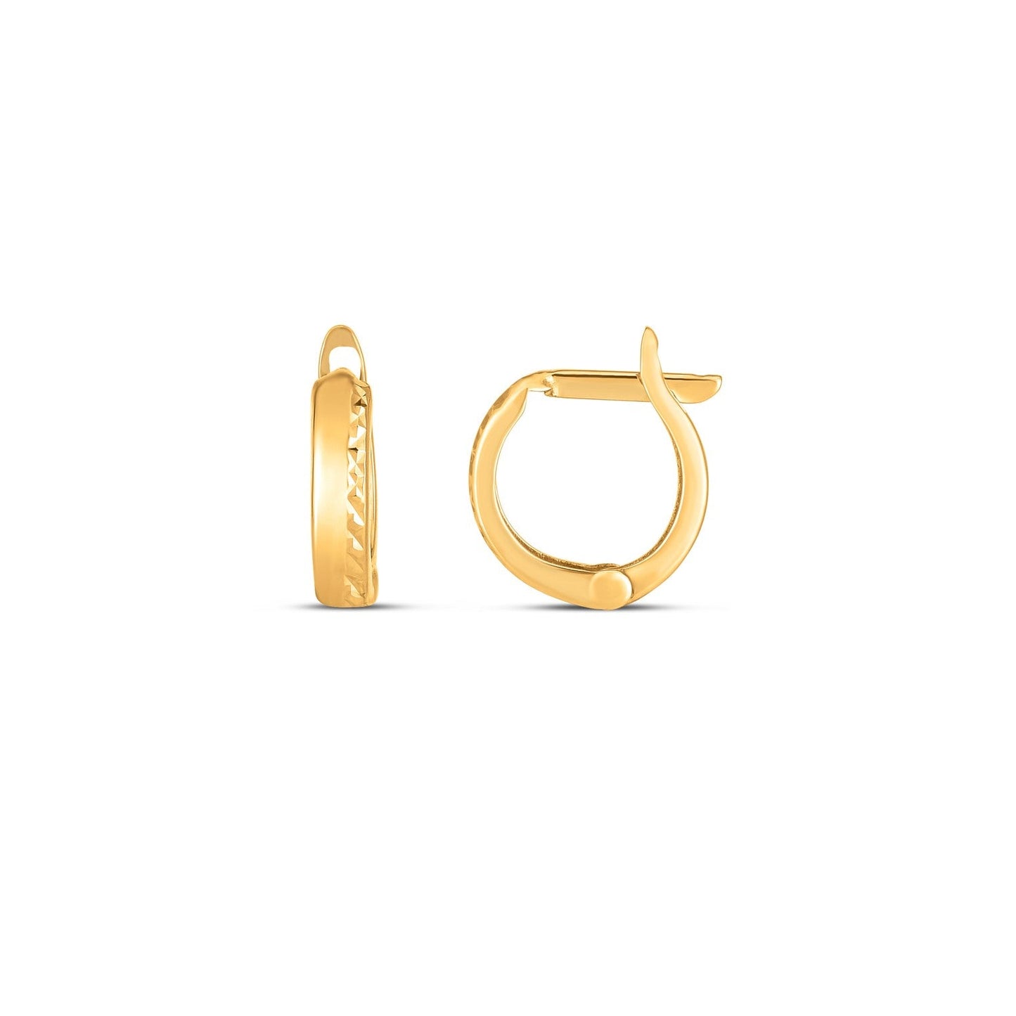 Créoles Huggie Texturées en Or Jaune 14k