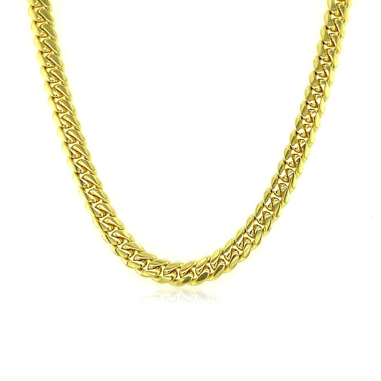 Cadena Cubana Clásica Sólida de Miami de 4.0mm en Oro Amarillo de 14k