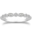 14k White Gold Vintage Pave Diamond Wedding Ring Band