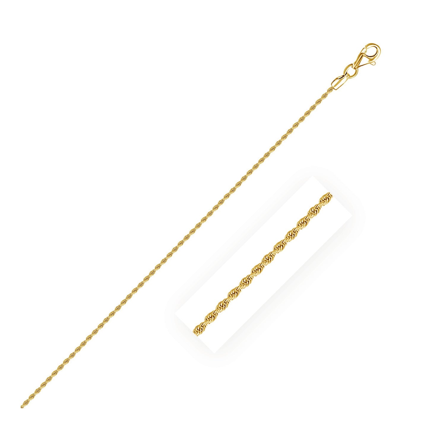 Chaîne en or jaune 14 carats avec coupe diamant - 1,60 mm