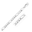 Pulsera Figaro Sólida de Oro Blanco de 14k de 6.0mm