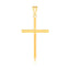 Pendentif croix plat en or jaune 14 carats poli