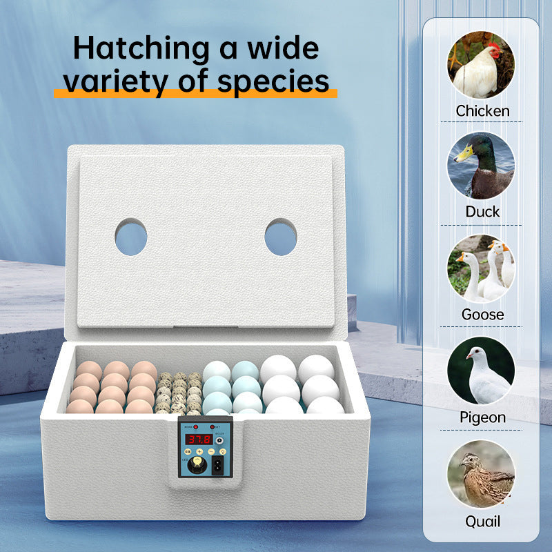 24 - hr Thermostatic Small Poultry Incubator. Biomimetic Waterbed. Auto & Smart. For Chick, Duck & Goose Eggs - Korvel