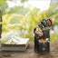 Solar resin duck garden fountain with LED squirrel design, outdoor decor (E2). - Korvel