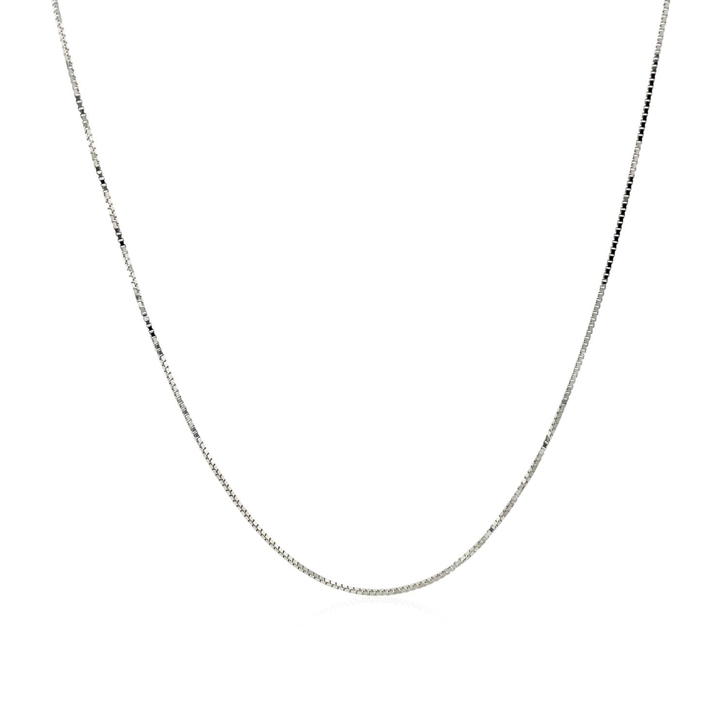 14k White Gold Adjustable Box Chain - 0.6mm