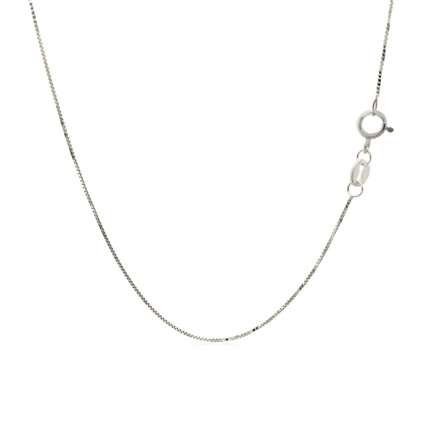 14k White Gold Adjustable Box Chain - 0.6mm