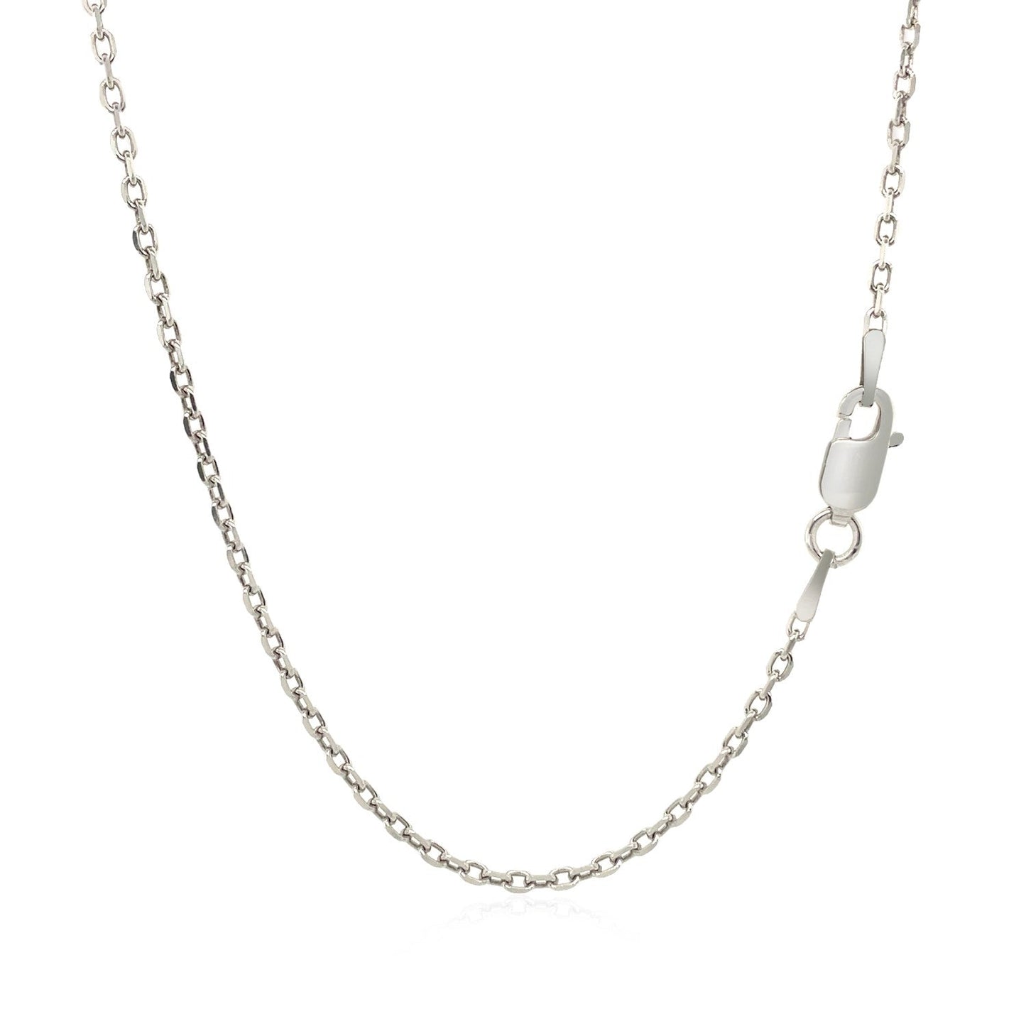 Sterling Silver Rhodium Plated Cable Chain - 1.5mm