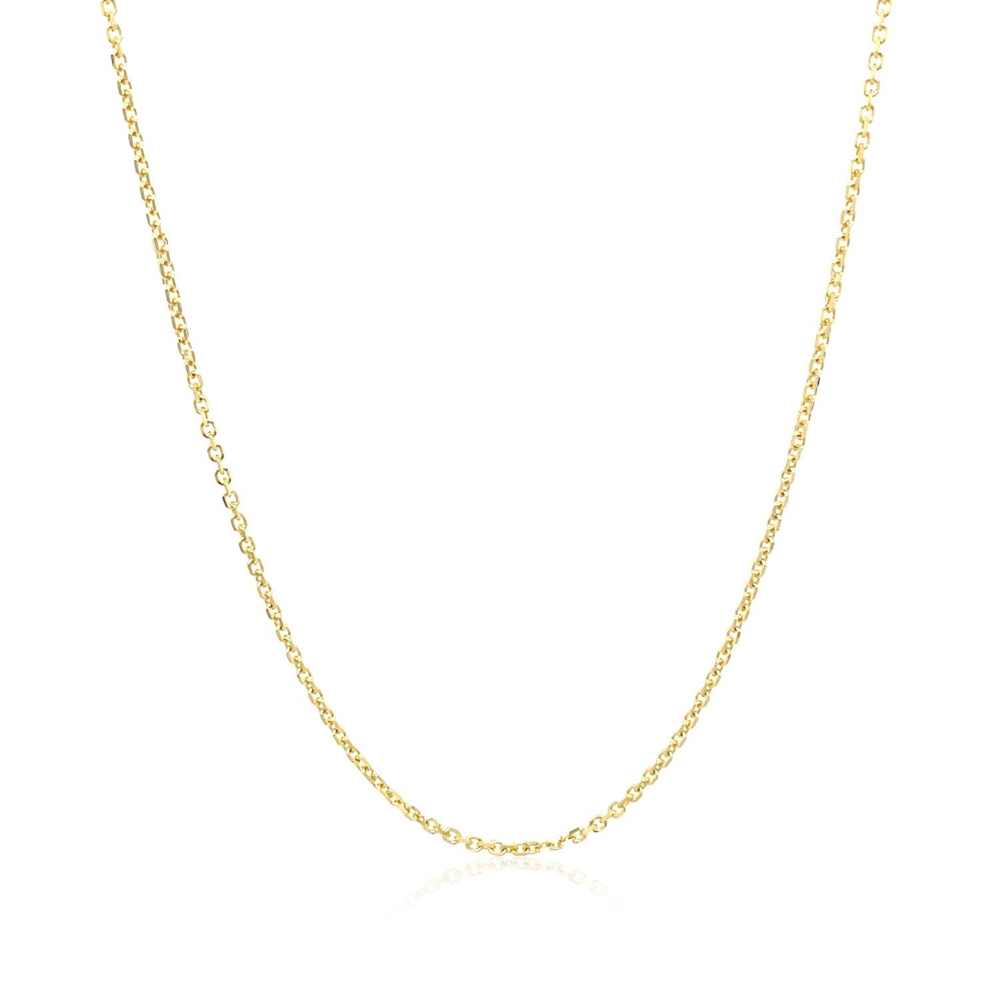 Chaîne en Or Jaune 14k avec Maillon Découpé en Diamant - 1,1 mm