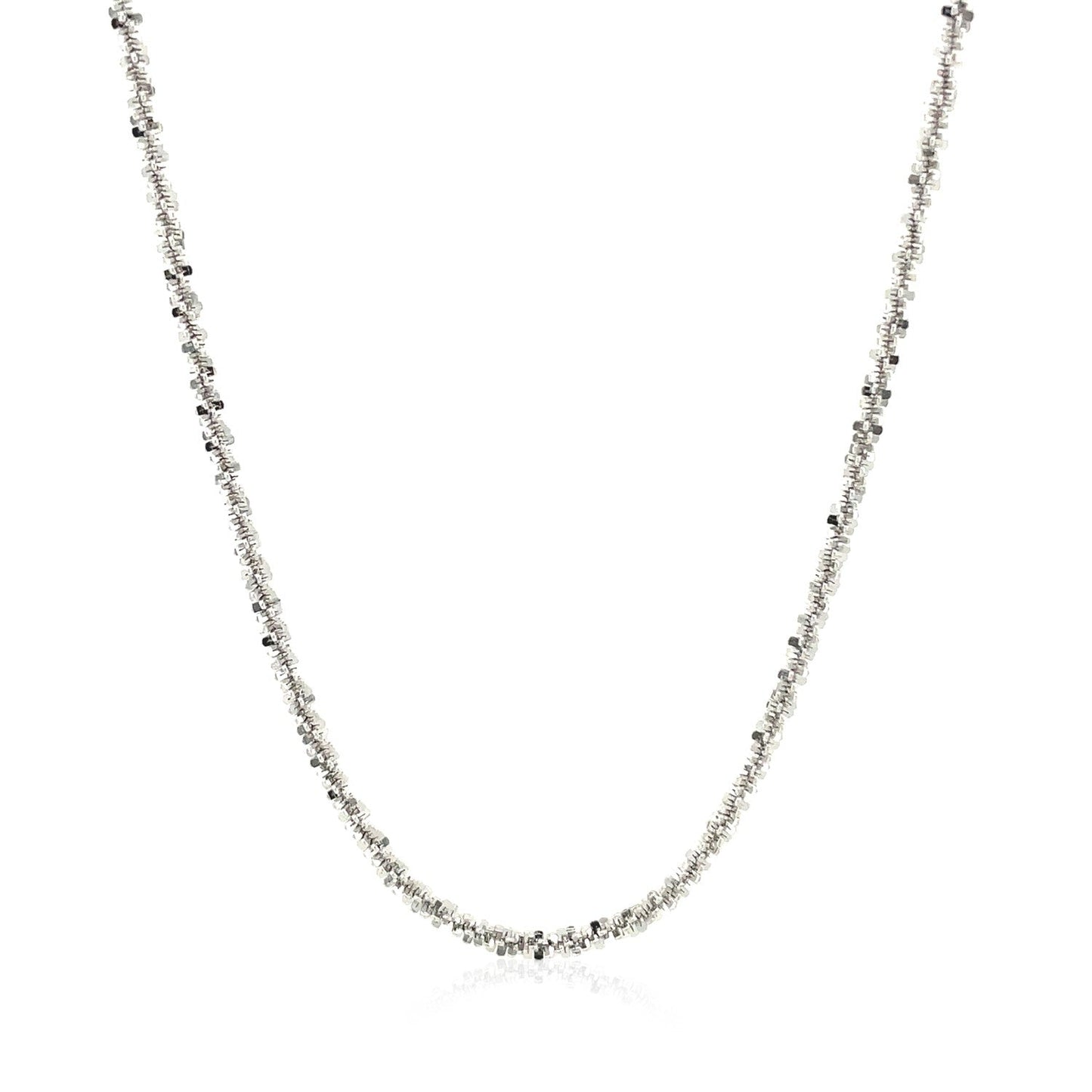 Collier en chaîne scintillante en argent sterling plaqué rhodium