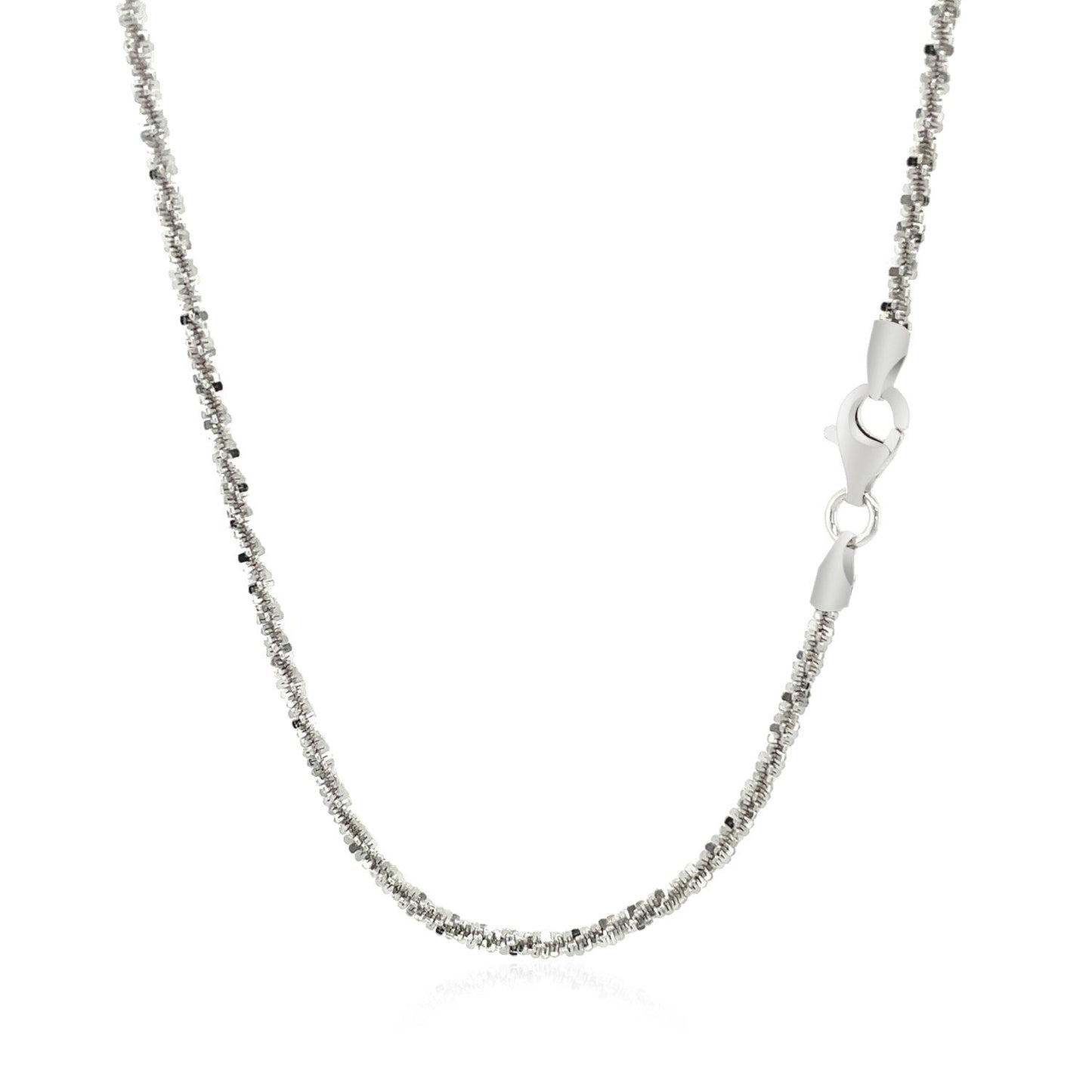 Collier en chaîne scintillante en argent sterling plaqué rhodium