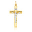 Colgante de Cruz de Oro de Dos Tonos de 14k