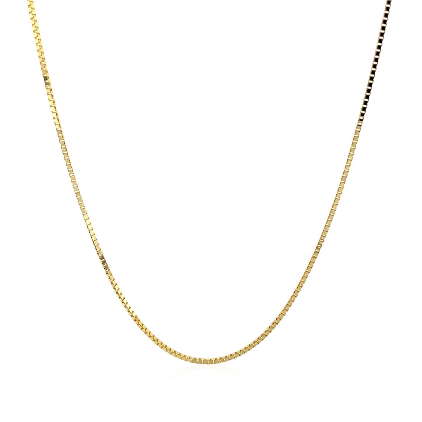 Cadena Clásica de Caja de Oro Amarillo de 14k - 0.8mm
