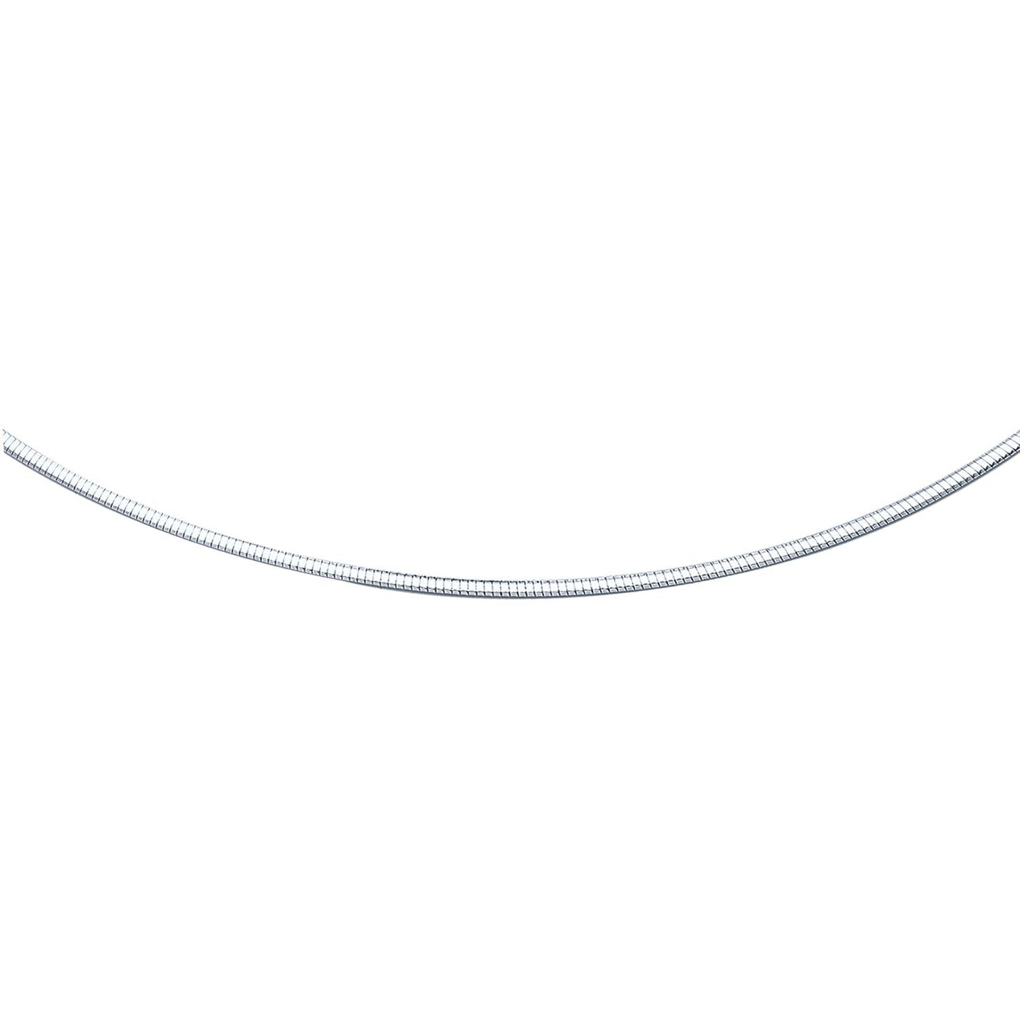 14k White Gold Classic Omega Style Chain - 2 mm