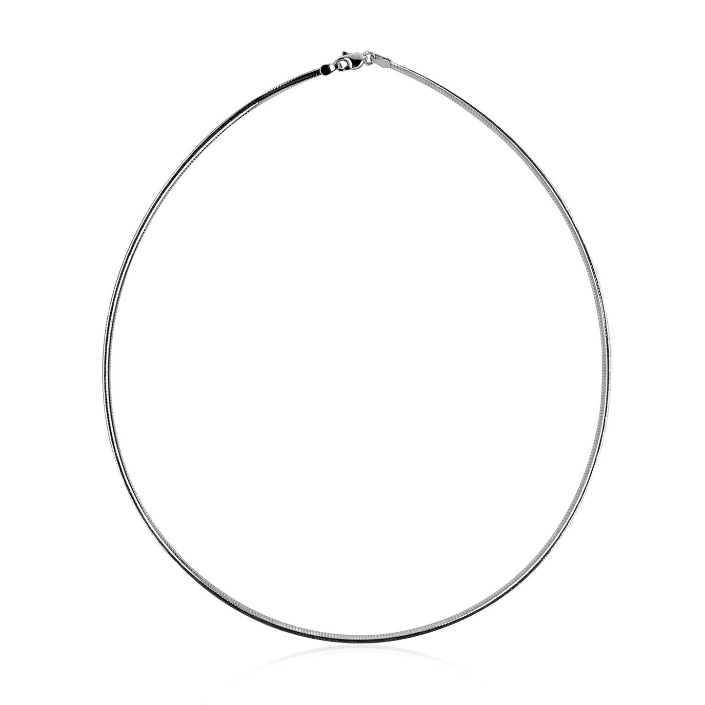 14k White Gold Classic Omega Style Chain - 2 mm