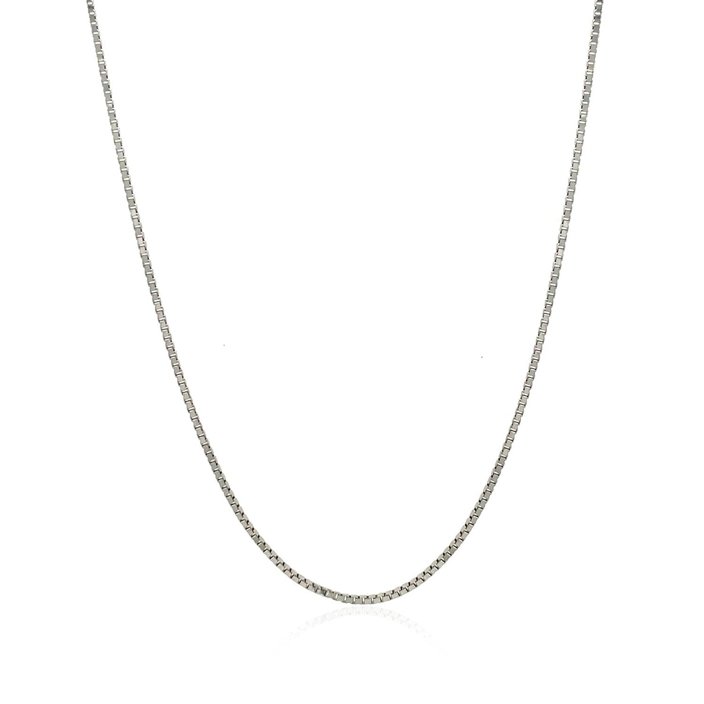 14k White Gold Classic Box Chain - 1.0mm