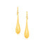Pendientes de gota dramáticos de oro amarillo de 14k