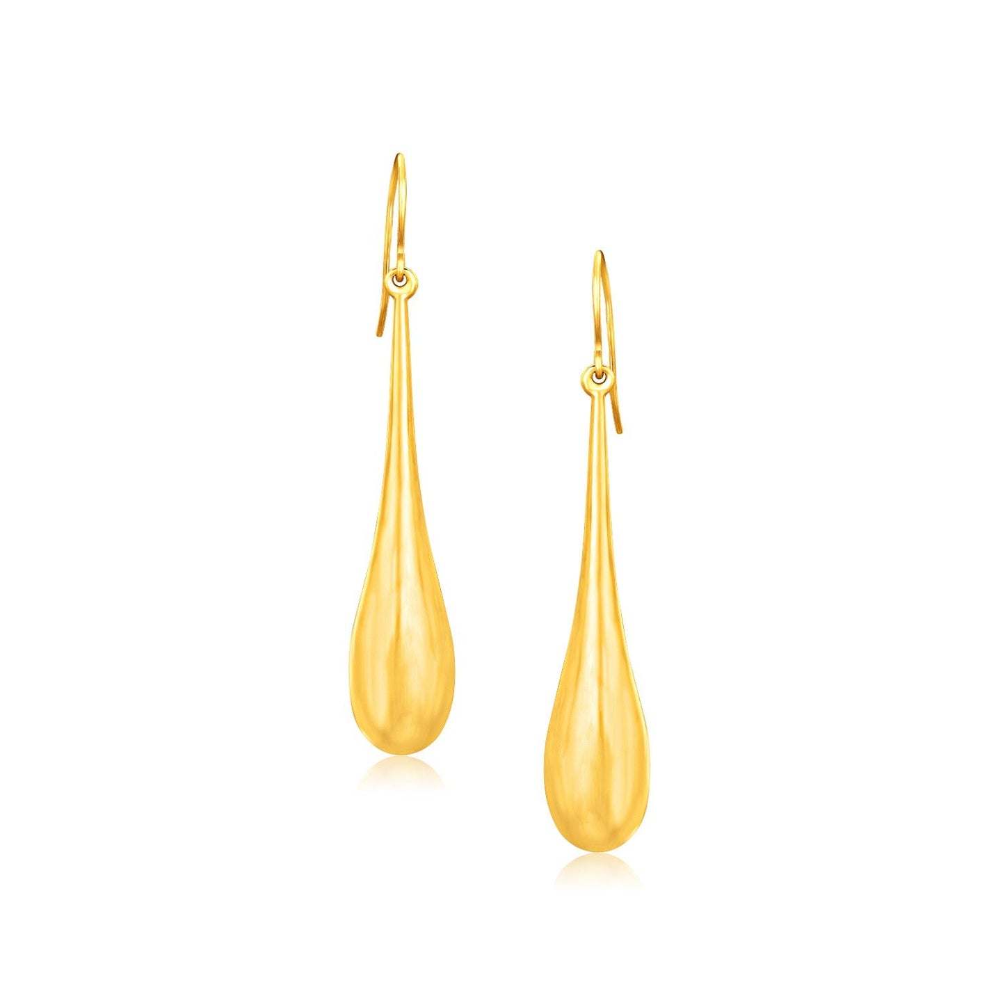 Pendientes de gota dramáticos de oro amarillo de 14k