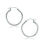 14k White Gold Polished Hoop Earrings - 25 mm