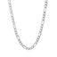 Cadena Figaro Sólida de Oro Blanco de 14k - 3.8mm de Ancho