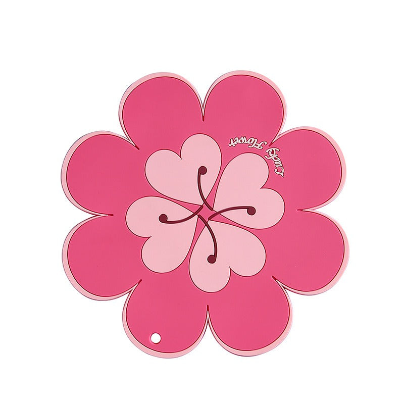 Lucky Flower Heat Insulation Mat Simple Wind Table Heat Insulation Mat Anti scalding Bowl and Dish Mat Household Plate Mat PVC Mat - Korvel