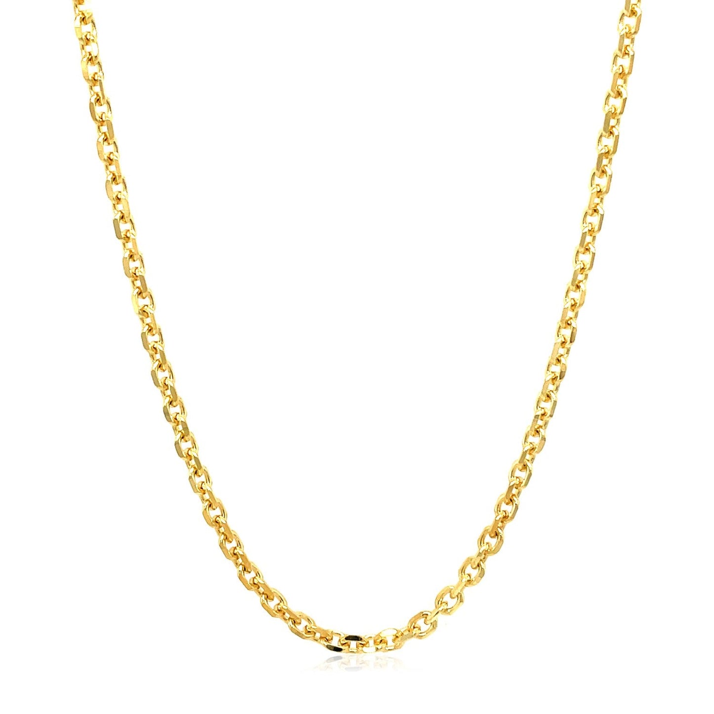 Chaîne en or jaune 14k avec maillons en câble et finition diamantée - 2,6 mm