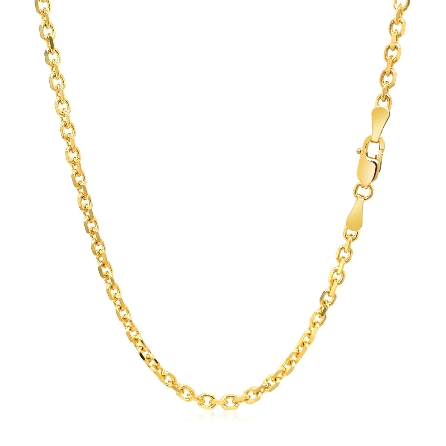 Chaîne en or jaune 14k avec maillons en câble et finition diamantée - 2,6 mm