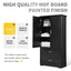 Tall Bathroom Storage Cabinet, Cabinet with Two Doors and Drawers, Adjustable Shelf, MDF Board, Black - Korvel
