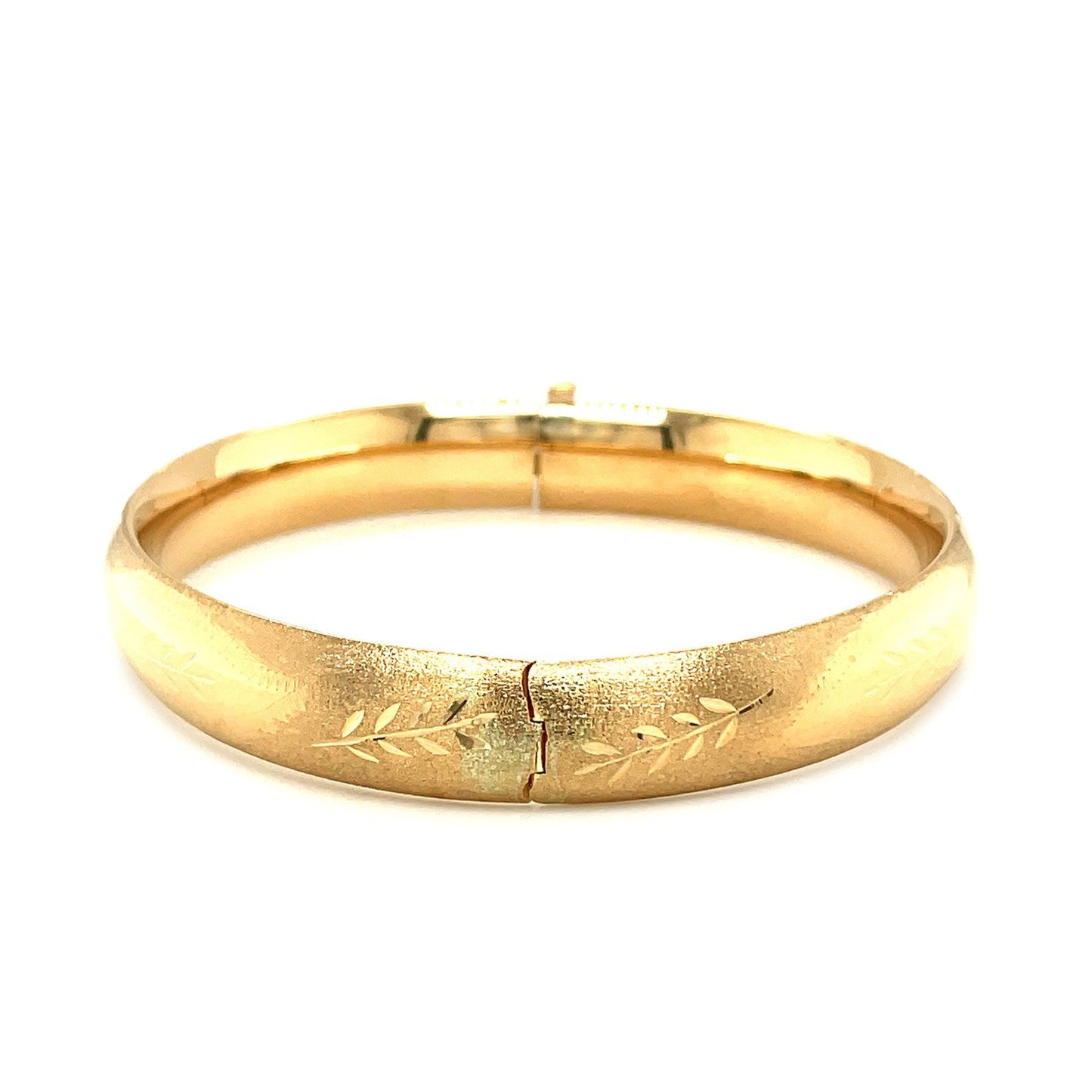 Bracelet en or jaune 14 carats avec motif floral classique