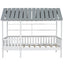 Wood Twin Size House Bed with Roof, Guardrail and Shelves, White - Korvel