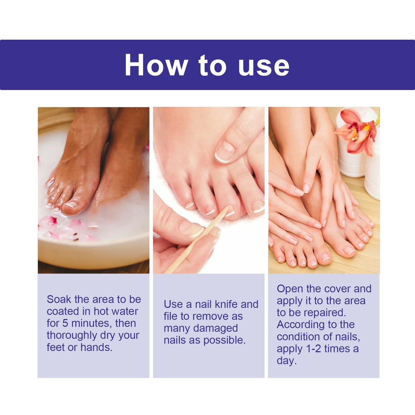 Nail Repair Lotion, Repair Thickening Nail Inlay Gray Nail Shine Soft Nail Care Solution - Korvel