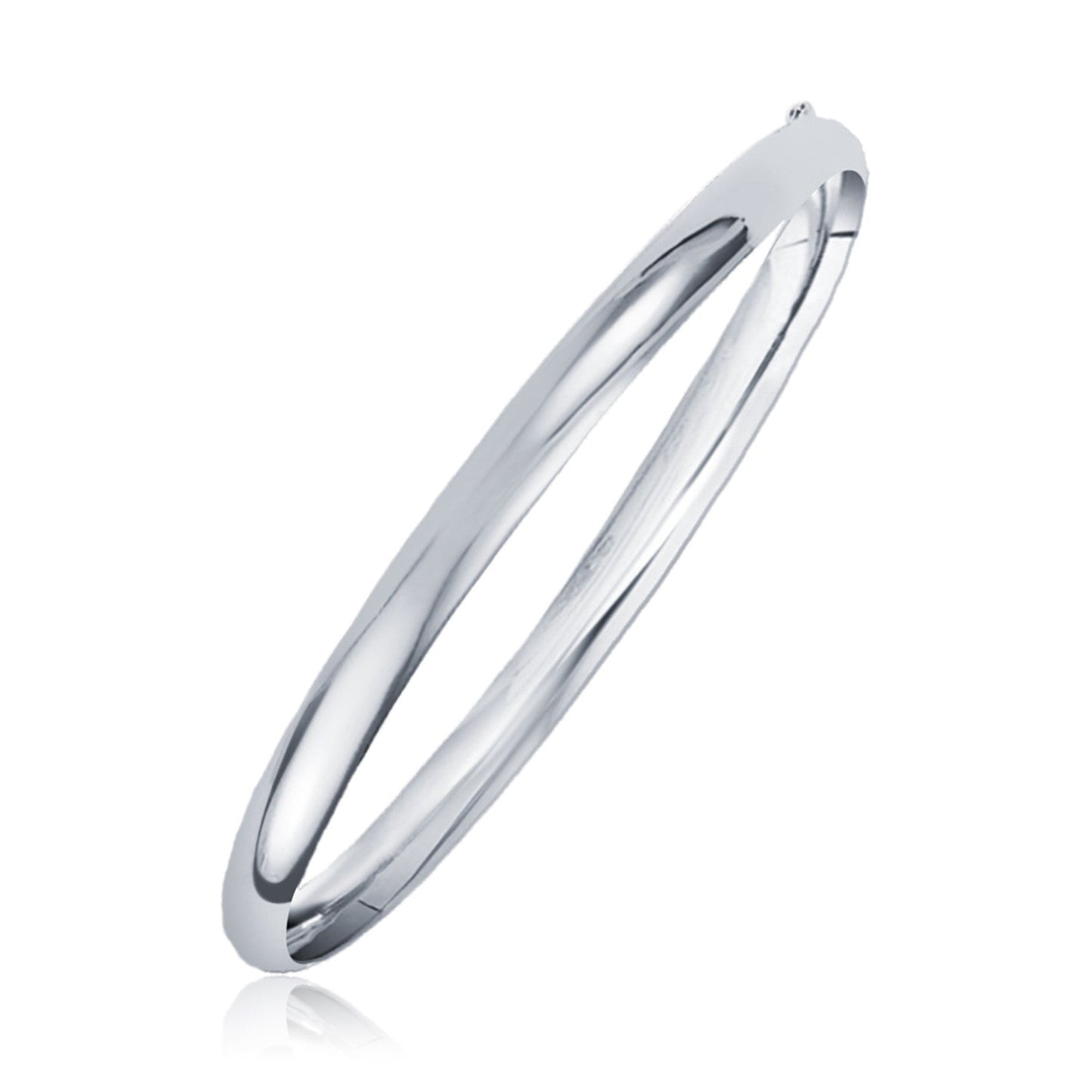 Classic 14k White Gold Bangle Bracelet - 6.0mm