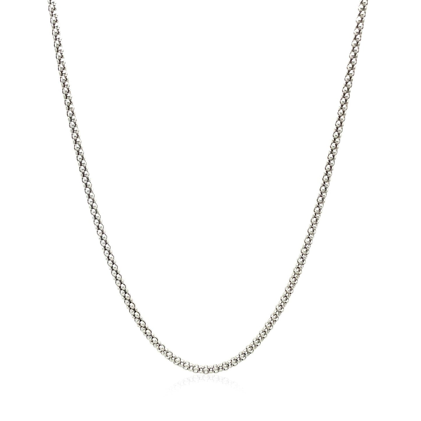 Chaîne en argent sterling 1,8 mm plaquée rhodium