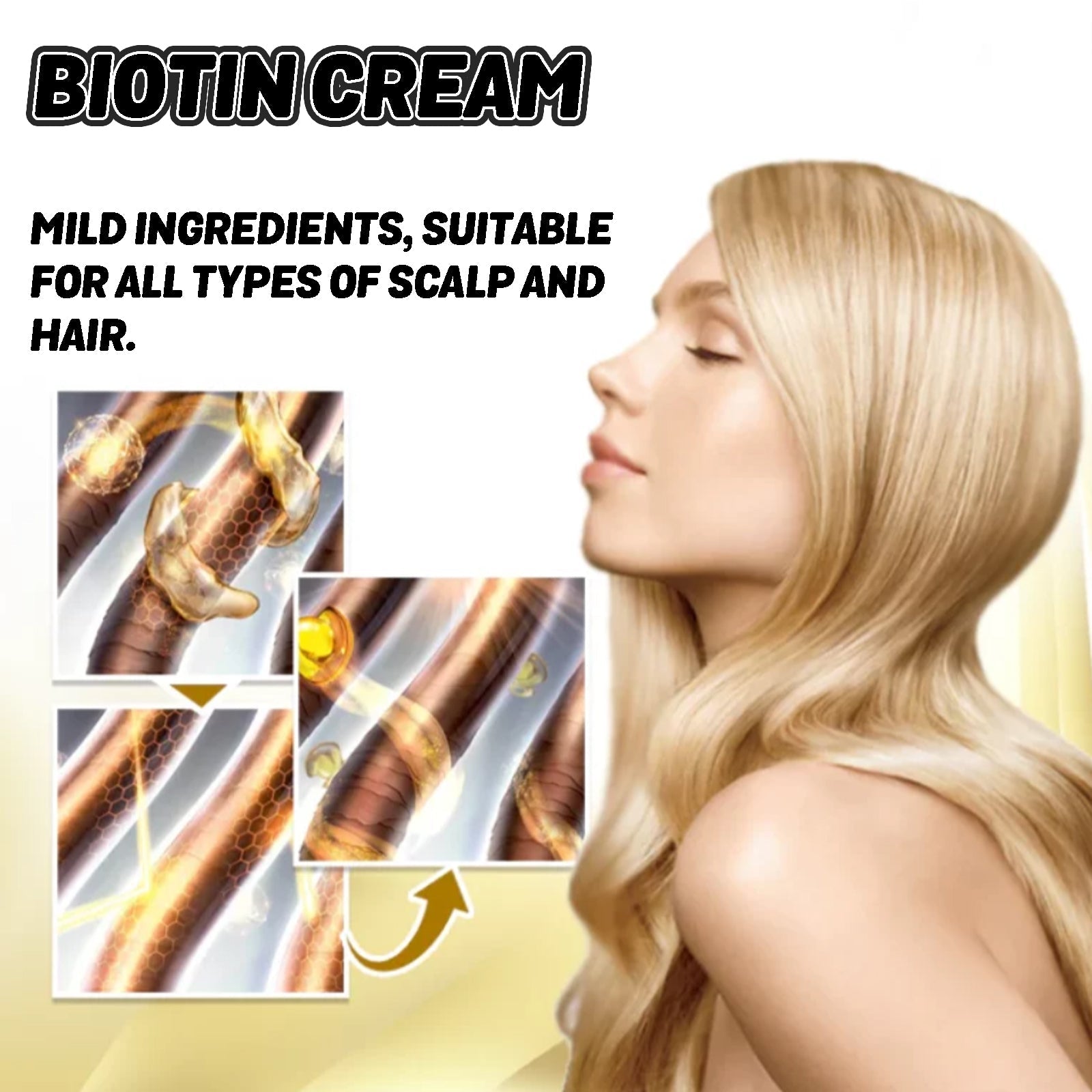 Biotin Cream, Scalp Massage Moisten Root Of Hair Care In The Off Strong Hair Thick Hair Cream - Korvel
