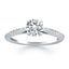 Bague de fiançailles en or blanc 14k avec diamants micro sertis en cathédrale