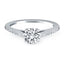 Bague de fiançailles en or blanc 14k avec diamants micro sertis en cathédrale