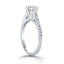 Bague de fiançailles en or blanc 14k avec diamants micro sertis en cathédrale
