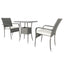 3 Piece Patio Wicker Conversation Set Grey Wicker + white Cushion - Korvel