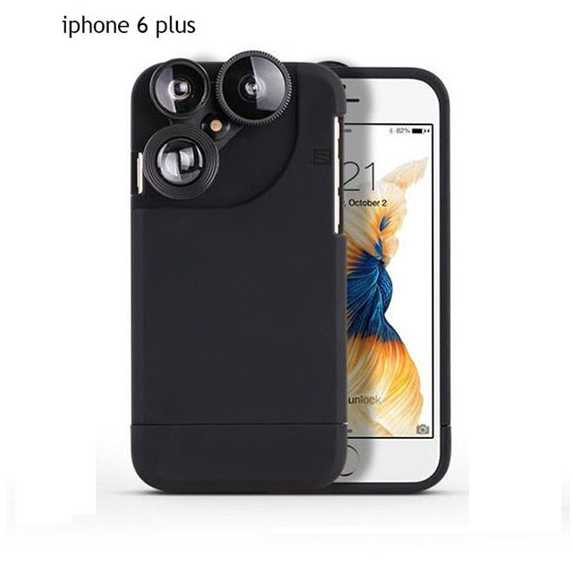 4 In 1 Telescope lense Mobile Phone Case for Iphone x 8plus 7 plus 6 plus 8 7 6s Camera lenses Outdoor Hunting - Korvel