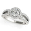 Anillo de Compromiso de Diamante con Diseño de Teardrop y Banda Dividida en Oro Blanco de 14k