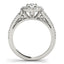 Anillo de Compromiso de Diamante con Diseño de Teardrop y Banda Dividida en Oro Blanco de 14k