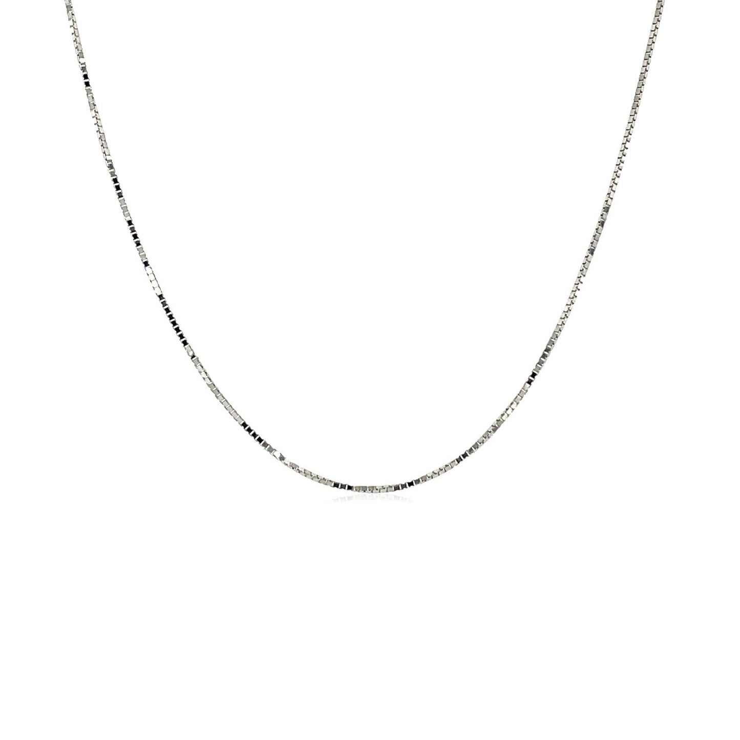 18k White Gold Box Chain - 0.6mm Elegance