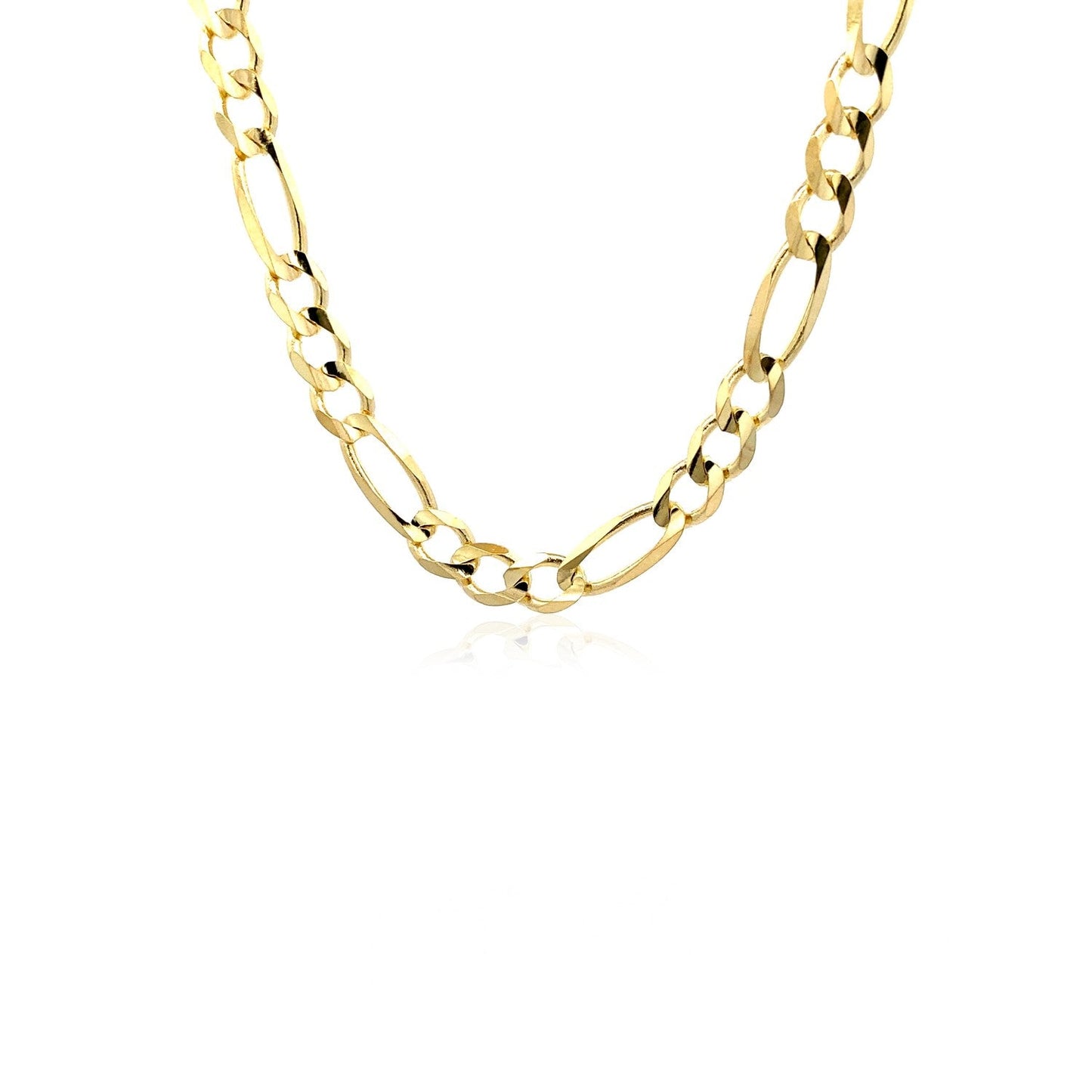 Chaîne Figaro Solide en Or Jaune 14k 6,0mm