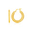 Boucles d'oreilles créoles médium en or jaune 14 carats avec motif grec