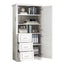 Tall and Wide Storage Cabinet with Doors for Bathroom/Office, Three Drawers, White - Korvel