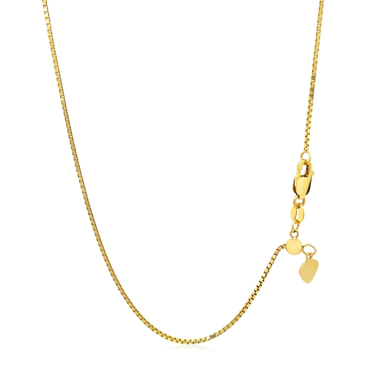 14k Yellow Gold Adjustable Box Chain - Elegant & Versatile