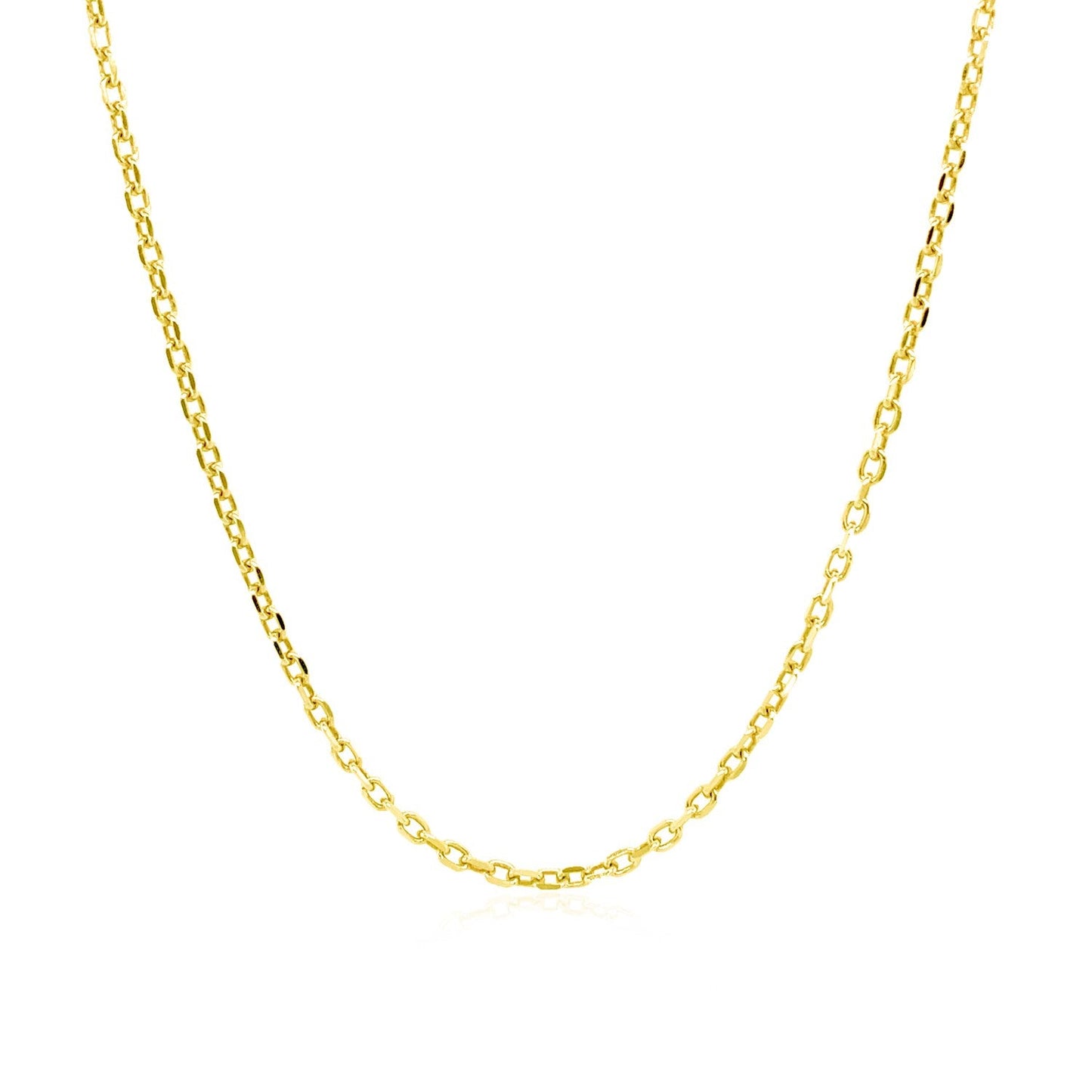 14k Yellow Gold Diamond Cut Cable Link Chain - 1.50 mm