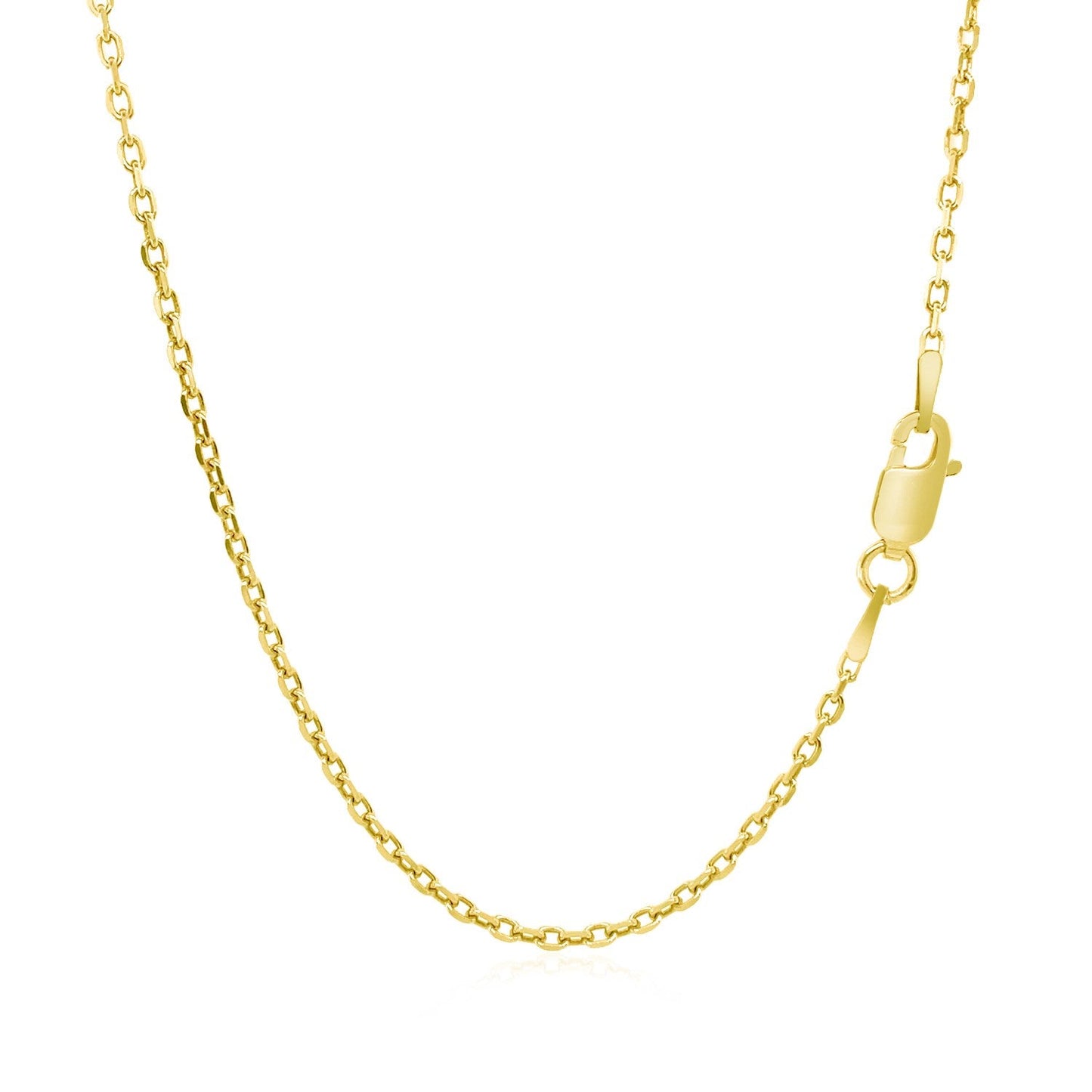 14k Yellow Gold Diamond Cut Cable Link Chain - 1.50 mm