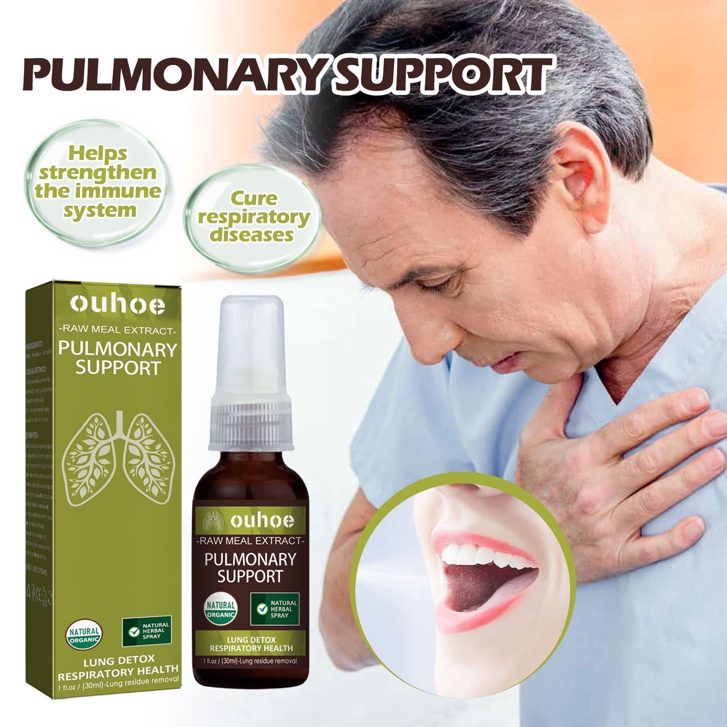 Spray buccal rafraîchissant aux herbes pour le confort de la gorge