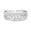 Brazalete Cuff de Filigrana Floral en Oro Blanco de 18K con Diamantes Pave