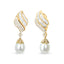 Boucles d'oreilles pendantes en or jaune 18 carats, diamants et perles de mer du Sud